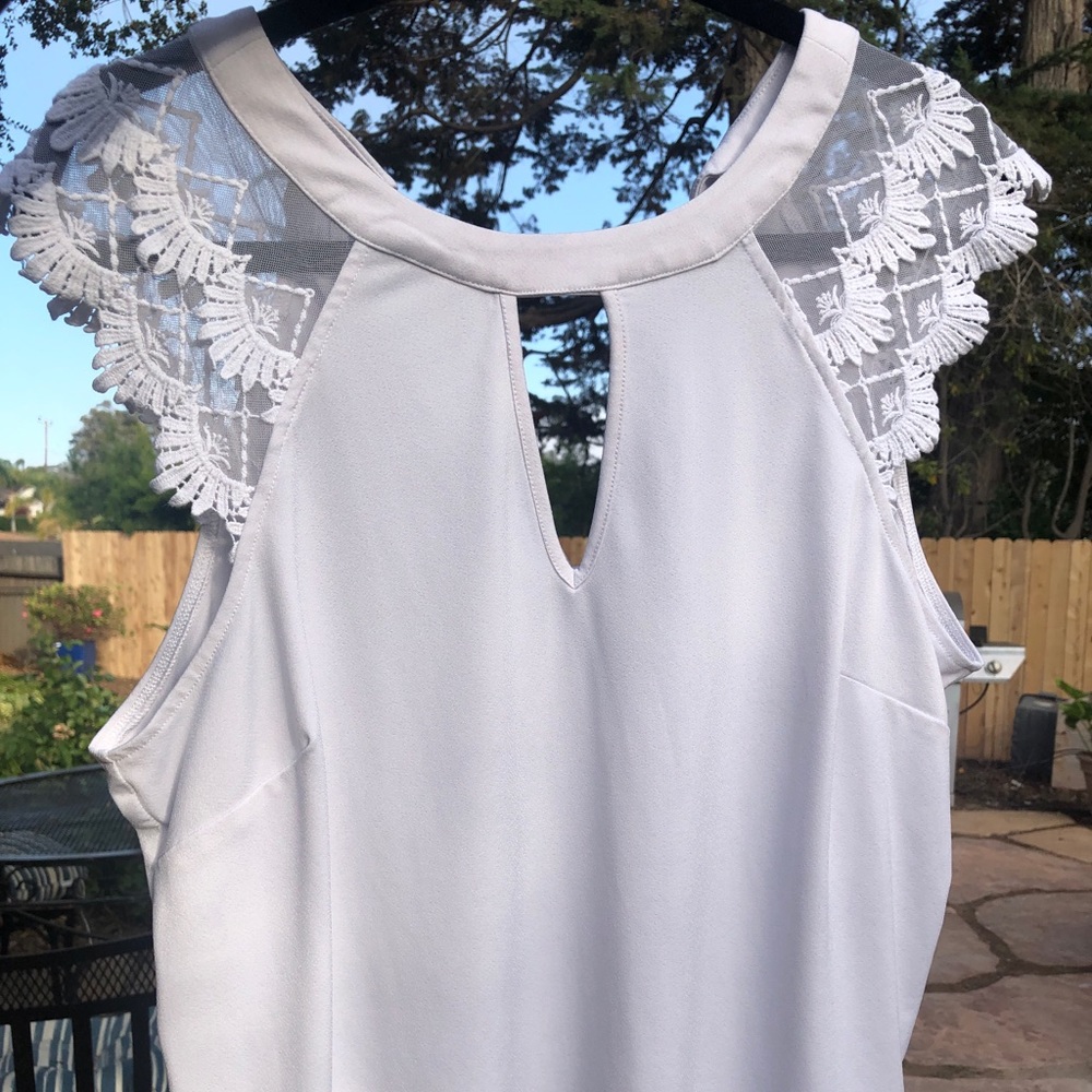 BRAND NEW all white lace trimmed blouse